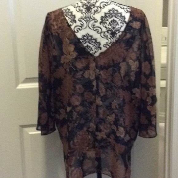 Ladies 3/4 sleeve double V neck tunic - Picture 5 of 7